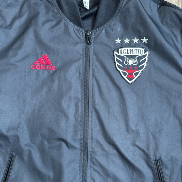 EUC Adidas MLS D.C. United Black Anthem Jacket Black/Red DP5020 Size Medium - Picture 2 of 9